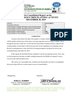 (For District DRRM Coordinator ONLY) District Consolidated Report On The TREE PLANTING ACTIVITY