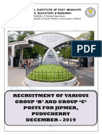 Detailed Advertisement of Various GR B & C 2019 Puducherry PDF