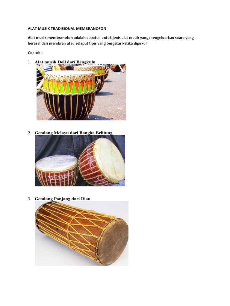 Alat Musik Tradisional Membranofon Dll