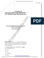 NIFT 2017 Post Graduate Question Paper Solved - Entranceindia PDF