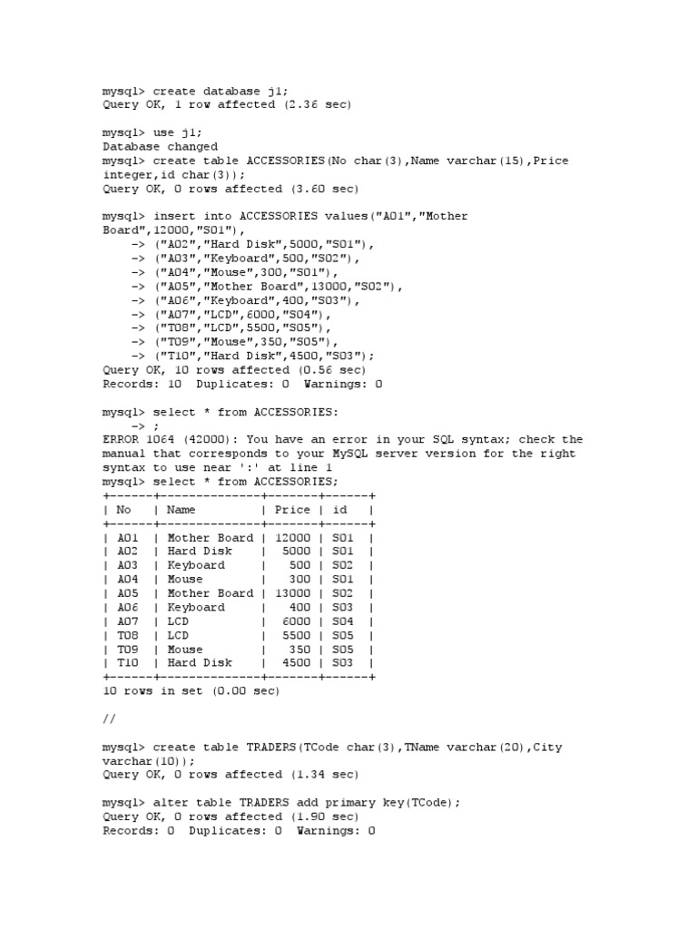 Mysql Programs | PDF | Information Retrieval | Databases