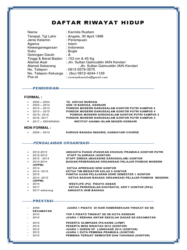CV Karmila Rustam | PDF