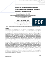 Empirical Analysis of The Relationship Between Motivation and Job Satisfaction A Study of Ifesinachi Industries Nigeria Limited