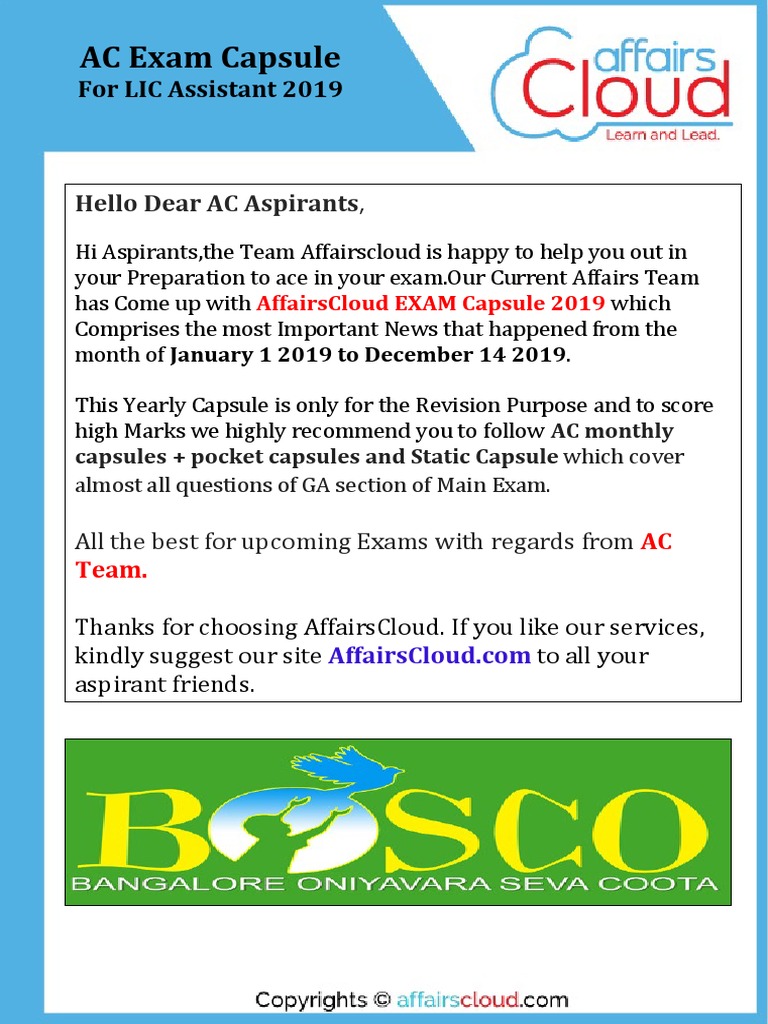 Ac Exam Pdf 2019 Lic Assistant Main Exam Jan Dec14th By