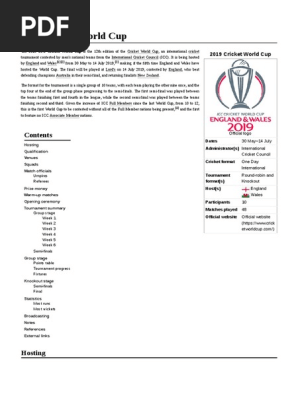 2019_Cricket_World_Cup project