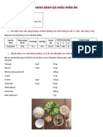 THỰC HÀNH ĐÁNH GIÁ KHẨU PHẦN ĂN