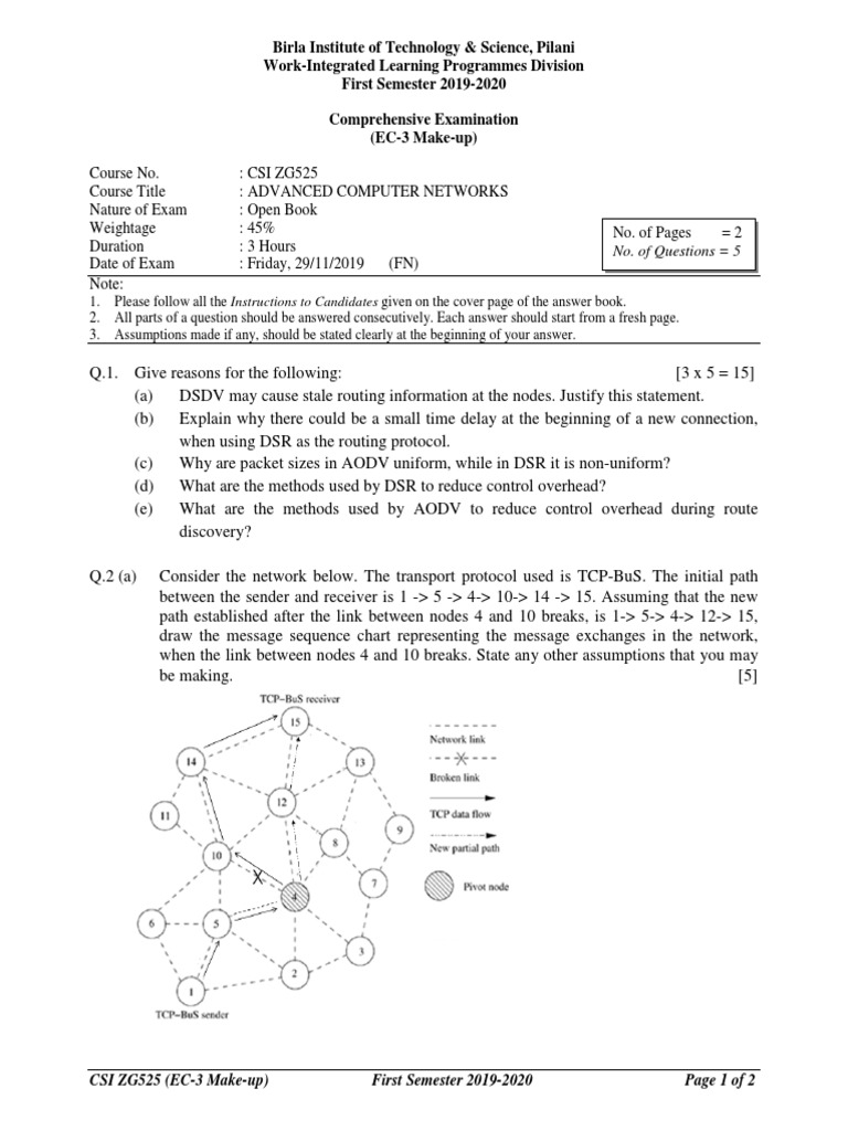 Advanced Computer Networks Exam Guide | PDF | Routing | Computer Network