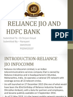 Minor Project On Reliance Jio and HDFC