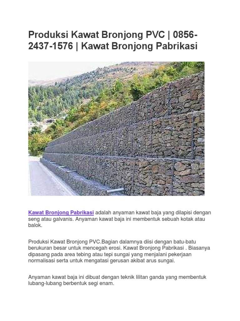 Produksi Kawat Bronjong PVC Berkualitas | PDF