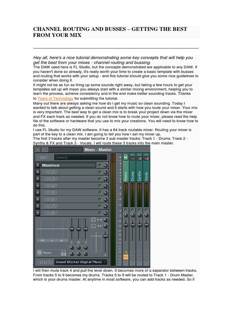 FL Studio Mixer Routing Guide | PDF | Equalization (Audio) | Synthesizer