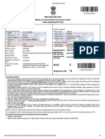 MEA appointment receipt for passport application