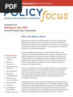 Policy Focus: Charitable Giving in The USA