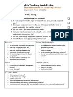 CET Written Assignments Checklist
