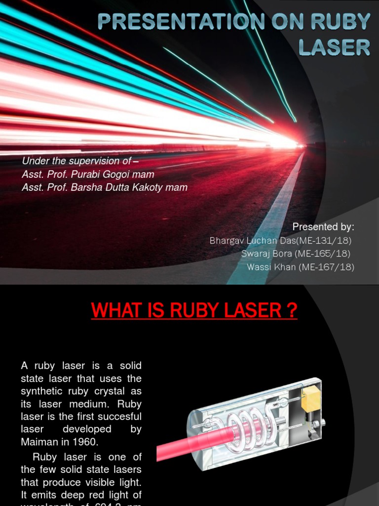 Presentation On Ruby Laser PDF Laser Mirror