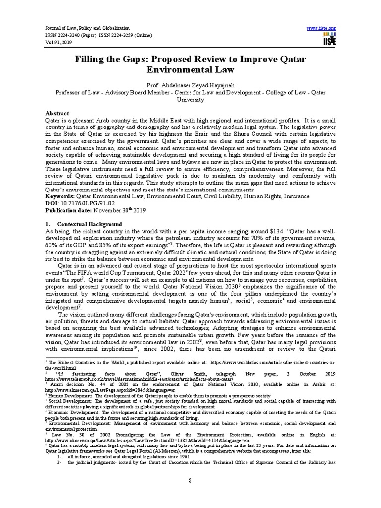 FILLIN 1 "Filling The Gaps Proposed Review To Improve Qatar