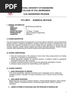 Numerical Methods Syllabus