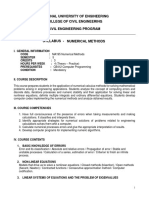 Numerical Methods Syllabus