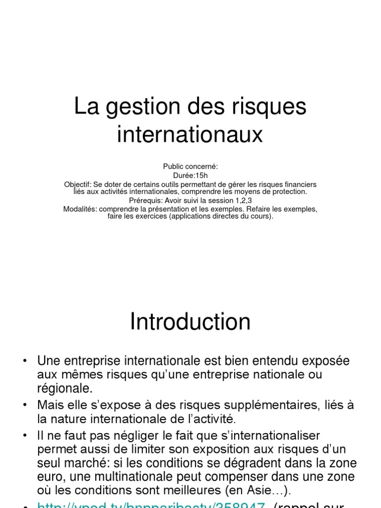 Gestion des Risques Financiers Internationaux | PDF | Option (Finance ...