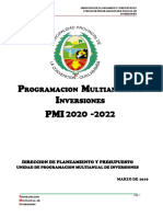 Planeamiento Organizacion Programa Multianual de Inversiones 2020 2022