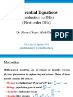 Introduction to Differential Equations (DEs