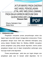 ANALISA STRUKTUR MIKRO PADA BAJA KARBON YANG DILAS DAN DIQUENCHING MENGGUNAKAN AIR LAUT