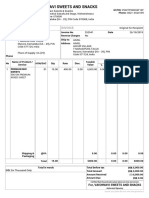 Vaishnavi Sweets Invoice