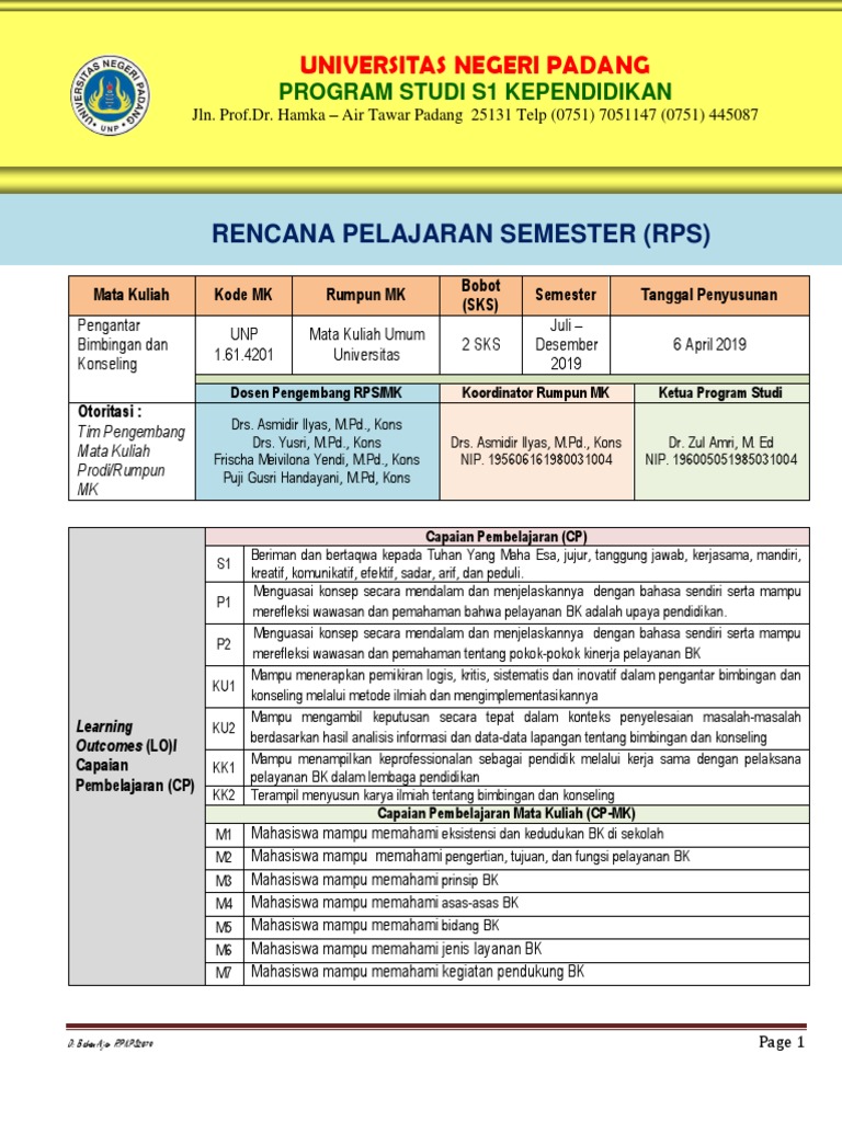 Rps BK | PDF | Karier & Perkembangan