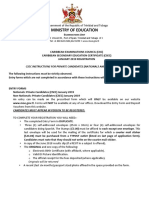 Full Instructions For Registration of January 2019 CSEC Examination PDF