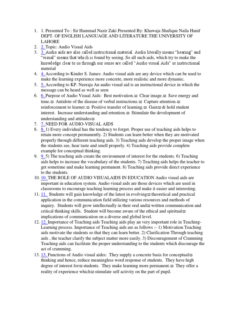 Audio Visual Aids PDF Teachers Attention