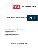 Conservação de massa em reações químicas