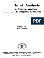 Methods of Analysis of Soils, Plants, Waters, Fertilisers & Organic Manures