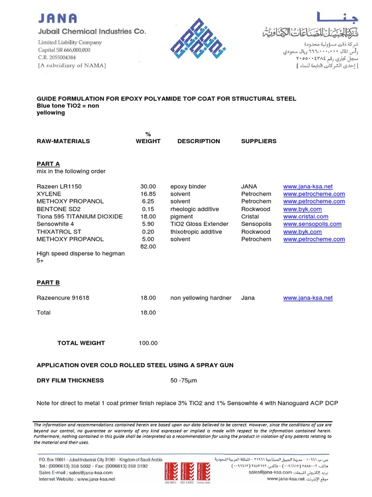 Epoxy Formulation PDF