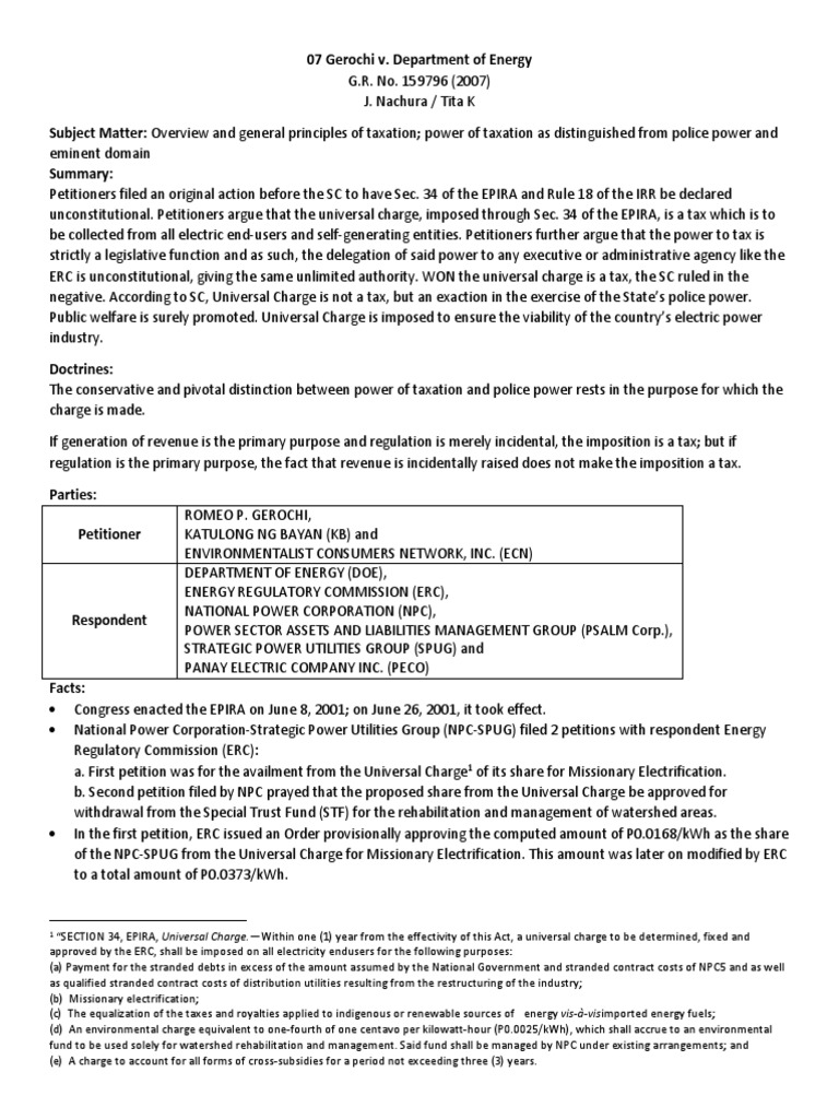 Gerochi v. Doe Digest Download Free PDF Police Power (United States