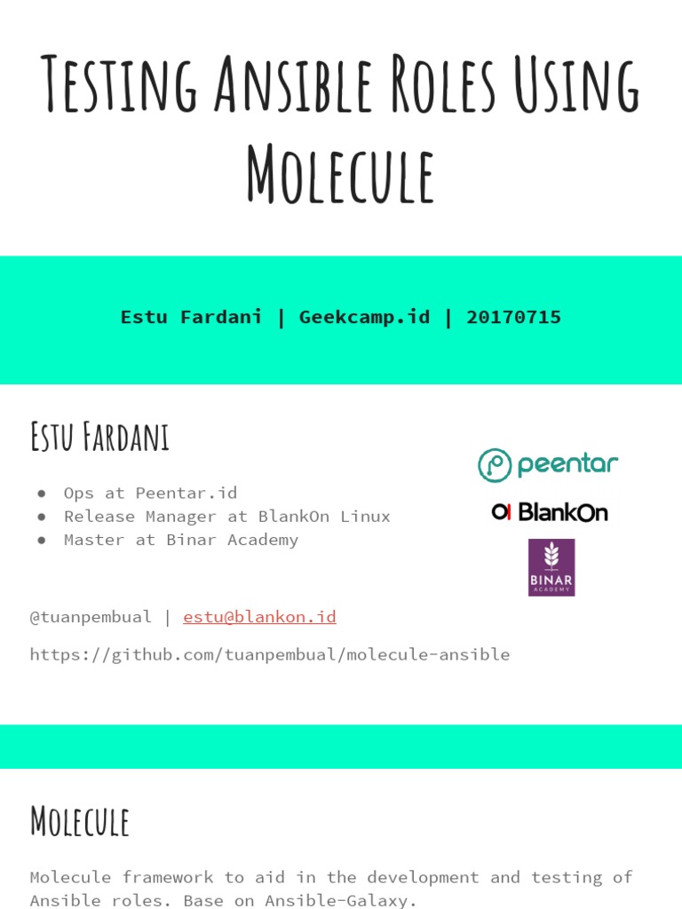 Testing Ansible Roles Using Molecule - Estu Fardani | PDF | Free ...