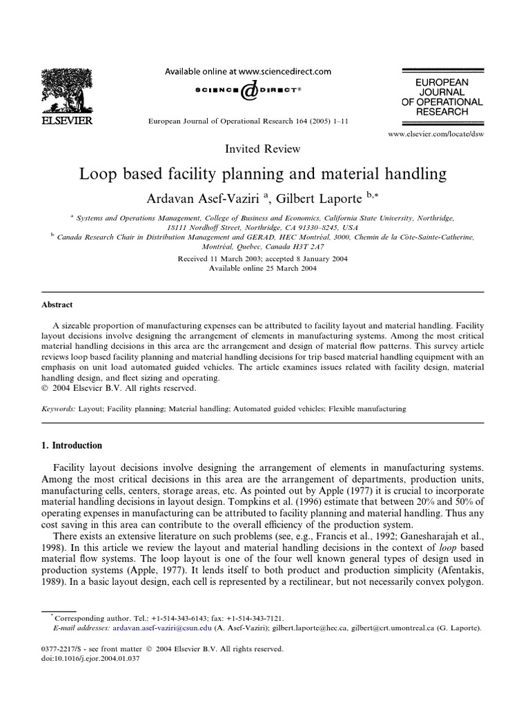 Loop-Based Facility Planning & Handling | PDF | Mathematical ...