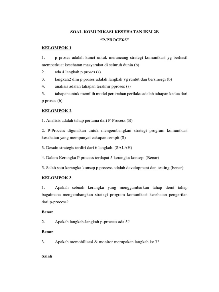 Tahapan P-Process dalam Komunikasi Kesehatan | PDF