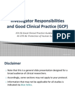 Investigator Responsibilities Good Clinical Practice