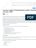 Various Types of Assessment Under Income Tax Act, 1961