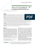 Ku, J. T., Simanjuntak, W., & Lan, E. I. (2017). Renewable Synthesis of N-Butyraldehyde From Glucose by Engineered Escherichia Coli . Biotechnology for Biofuels, 10(1). Doi10.1186s13068-017-0978-7 