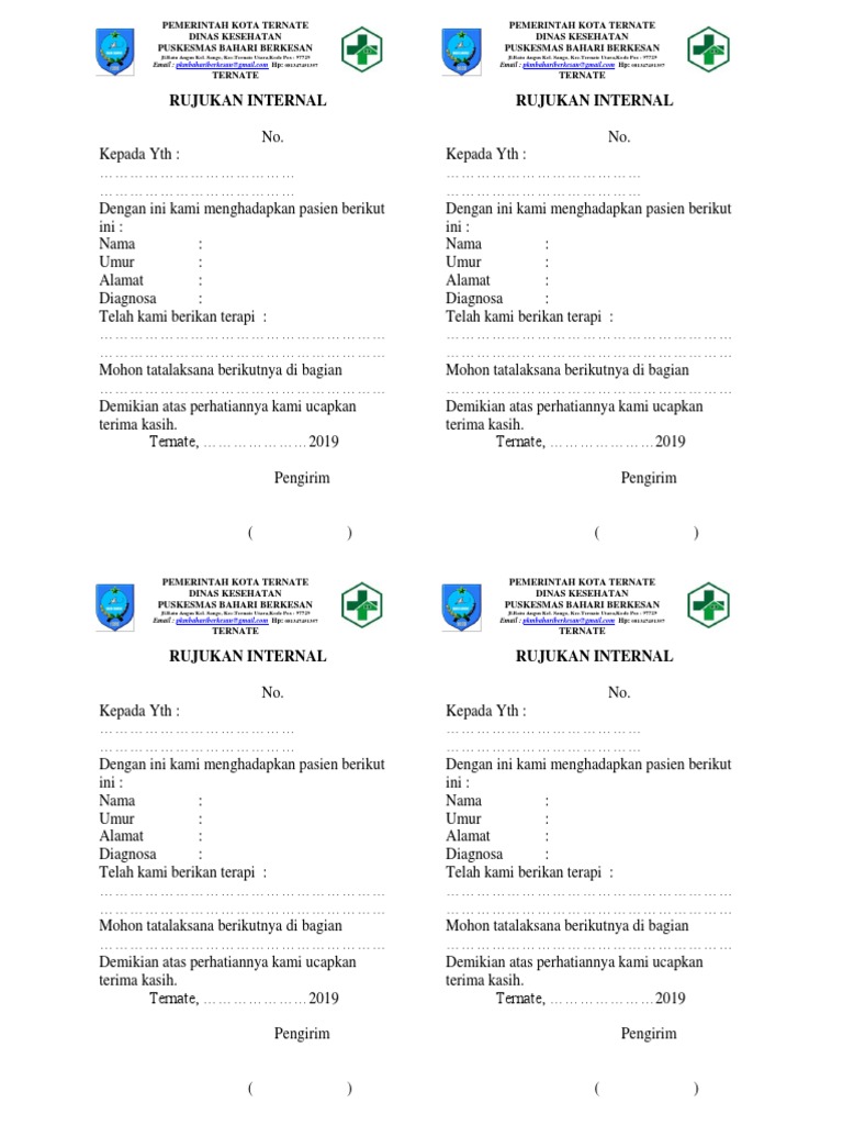 Rujukan Pasien Puskesmas Bahari Ternate | PDF