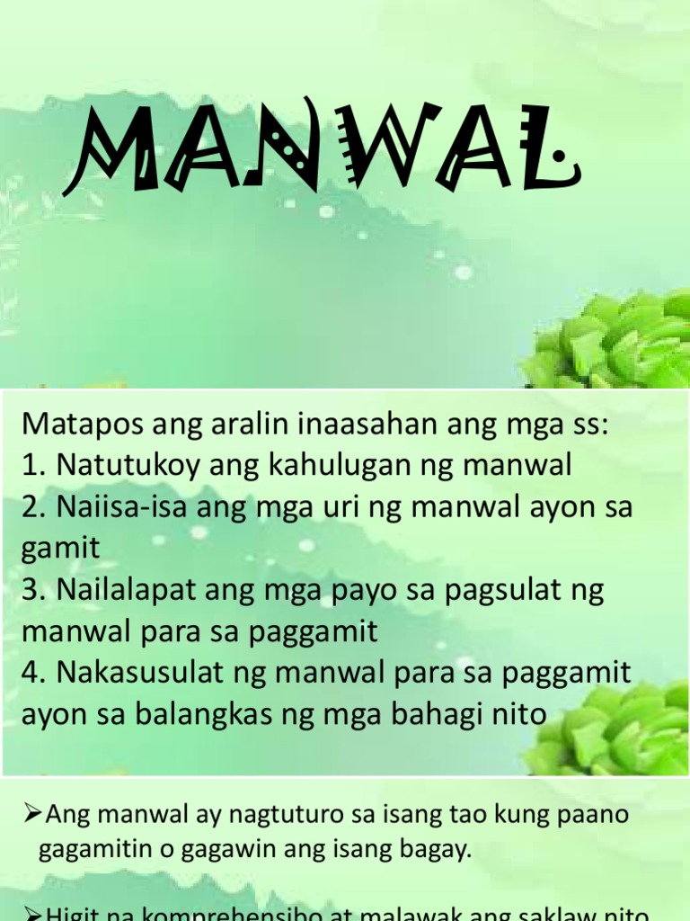 Mga Bahagi Ng Isang Manwal - panlabas bahagi