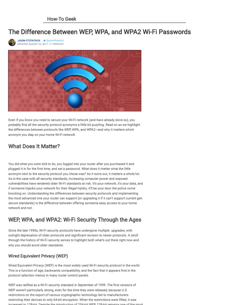 The Difference Between WEP, WPA, and WPA2 Wi-Fi Passwordportrait PDF ...