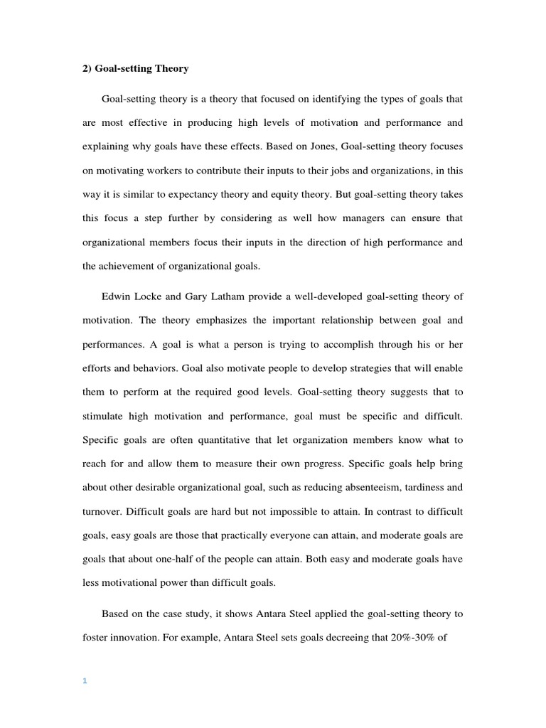 Goal setting theory pdf