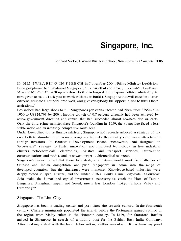Singapore's Economic Evolution Since 1819 | PDF | Singapore | World ...
