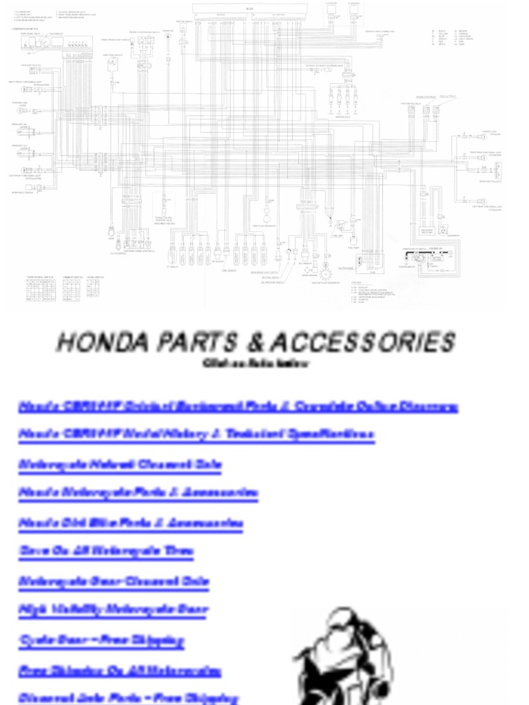 Honda CBR600 F4 I CBR 600 Electrical Wiring Harness Diagram