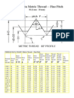 Metric Fine Thread