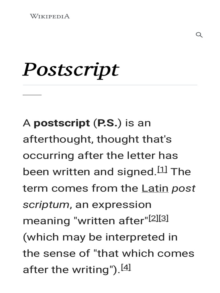 Postscript
