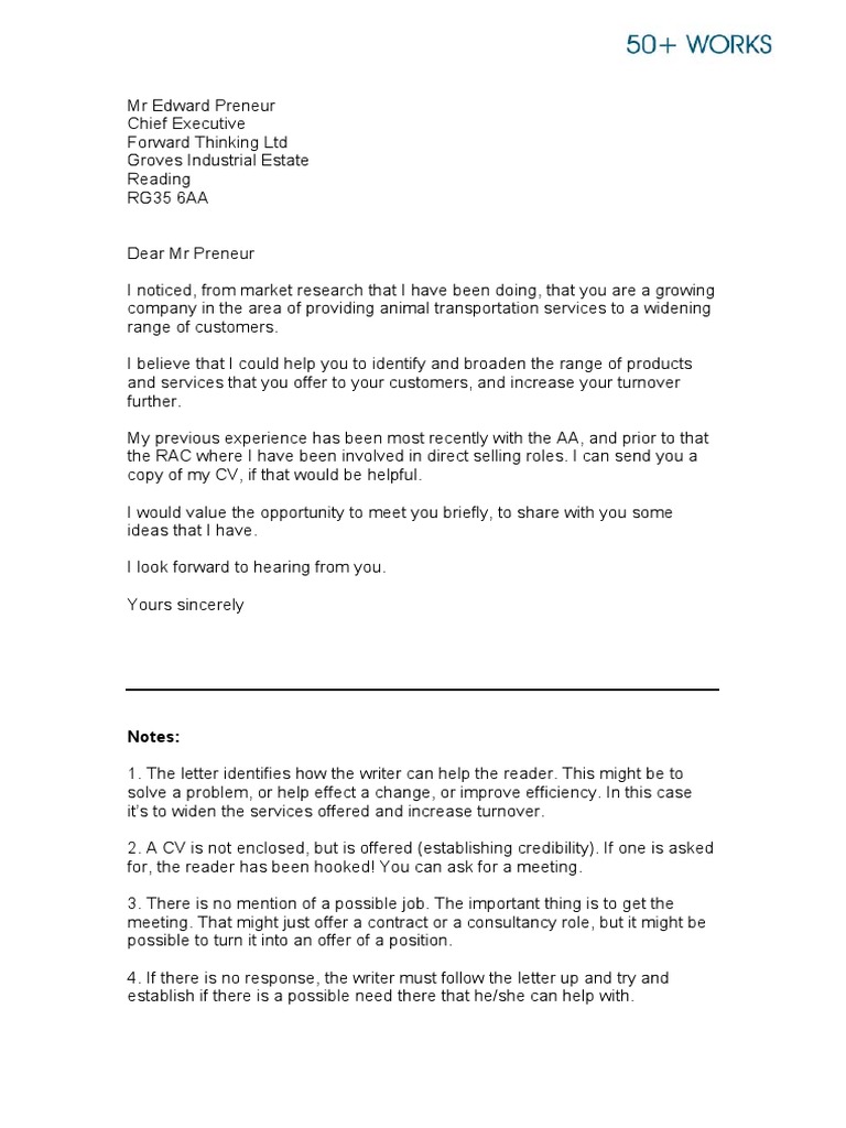 Direct Approach Letter PDF