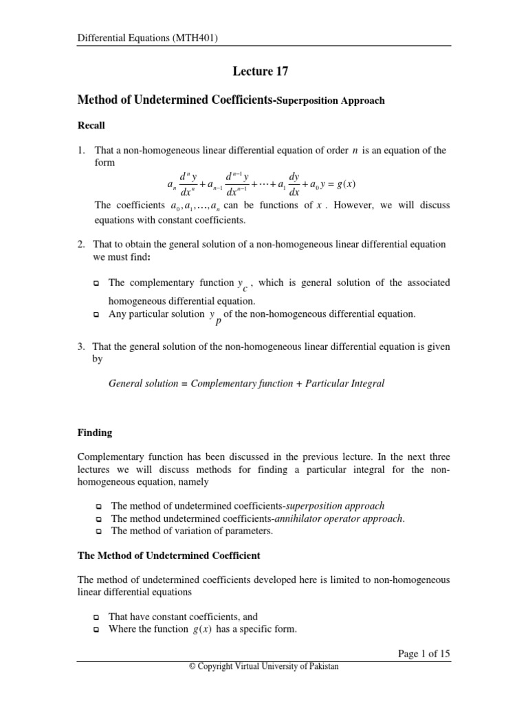 Lecture 17 PDF | PDF | Equations | Subtraction