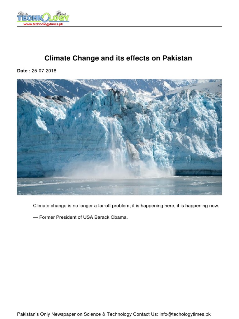 Climate Change and Its Effects On Pakistan | PDF | Greenhouse Gas ...